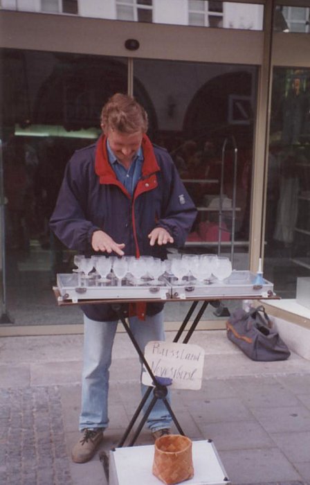 Russian playing wine glasses