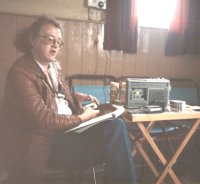 Keith giving one of his many memorable talks, probably in Suffolk, early 1984. Photo courtesy Peta Webb
