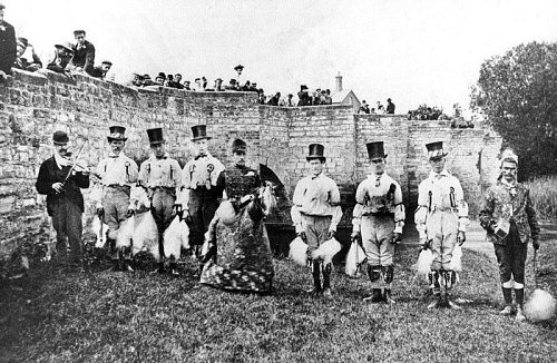 Shakespearean Bidford Morris Dancers, 1890s. John Robbins at left.