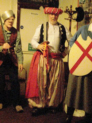 Mendip Mummers� Play - Harry as Terrible Turk, with John Shaw and members of Hotwell Howlers, in 2010.