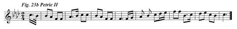 Staff notation of the Petrie tune.