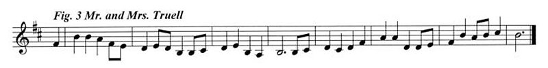 Staff notation of Mr and Mrs Truell's tune.