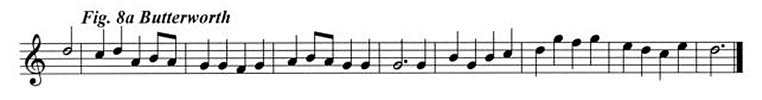 Staff notation of the Butterworth tune.